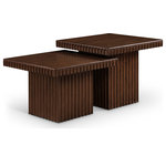 Meridian Furniture - Spencer Oak Veneer Coffee Table, Brown, 15" and 18" H, 2 Piece - Indulge in the allure of the Brown Oak Veneer Spencer Modular Coffee Table by Meridian Furniture. Its captivating design and luxurious Brown Oak Veneer elevate any space with effortless elegance. Crafted with precision and durability in mind, this stunning piece becomes the focal point of gatherings, fostering moments of connection and warmth. Embrace sophistication and style with the Spencer Modular Coffee Table, a testament to exquisite taste and timeless beauty.