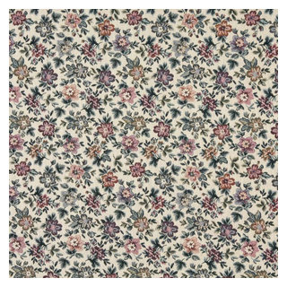 Heavy Duty Victorian Floral Tapestry Mauve Navy Green Cream Upholstery  Fabric