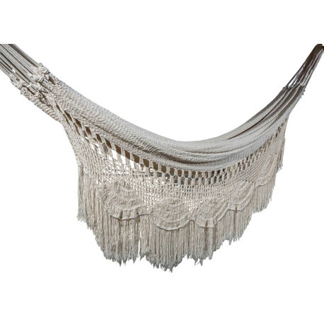 Macrame Hammock, Cotton Hammock, Fringe Hammock, Boho Hammock, Off-White
