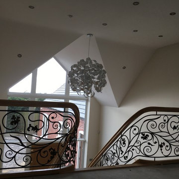 Oak stairs with bespoke metalwork