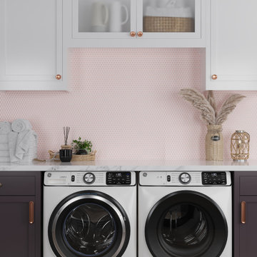 Nude Pink 12x12 Glossy Penny Round Porcelain Mosaic Tile
