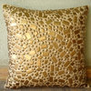 3D Sequins Gold Accent Pillows, Art Silk 12"x12" Throw Pillow Covers, Melodrama