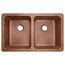 Moran Farmhouse Apron-Front Handmade 36" Double Bowl Sink, Antique Copper
