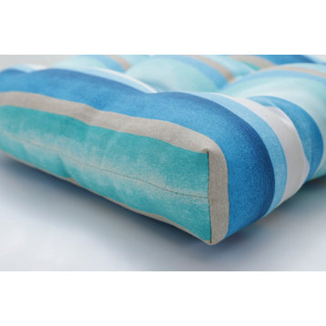 Dina Seaside Blue Wicker Loveseat Cushion