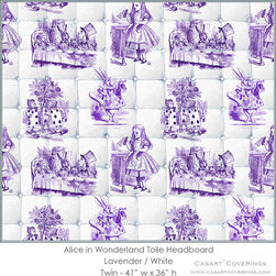 Alice Purple & White Toile Headboard Casart wallcovering - Wall Decor