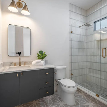 Contemporary Secondary Bathroom in Dallas | The Linden by Macan Homes
