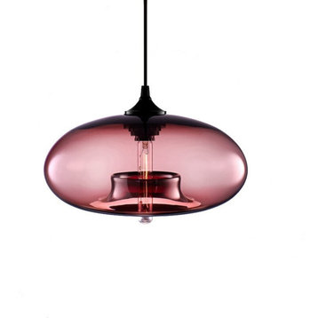 MIRODEMI® Tourrettes-sur-Loup Loft Glass Pendant Lamp, Wine Red