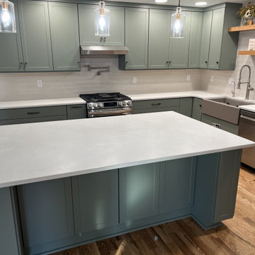 Stunning Kitchen Remodel Done With New Sage Cabinets