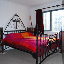 Wrought iron beds - Reverence design with Ankh and Eye of Horus details - Bed Frames