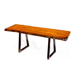 Live Edge Mahogany Bench - Living Room Furniture