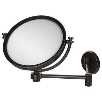 8" Wall-Mount Extending Groovy Makeup Mirror 5X Magnification, Oil Rubbed Bronze