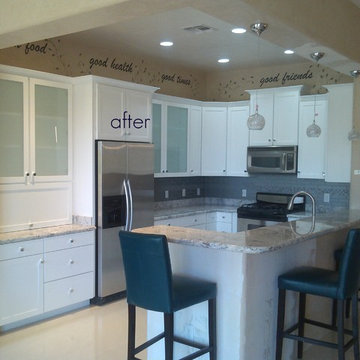 Rework and relacquer existing cabinets