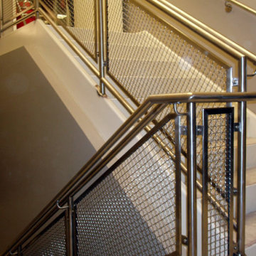 Satin Stainless Steel and Mesh Railing