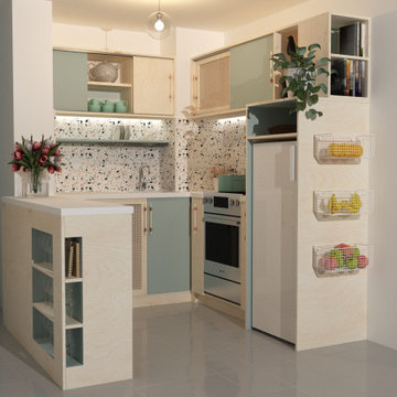 CUISINE : création d'une petite cuisine pour un appartement en location