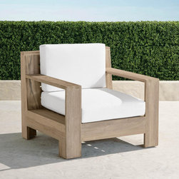 St. Kitts Lounge Chair in Weathered Teak with Cushions - Outdoor- & Gartenm&ouml;bel
