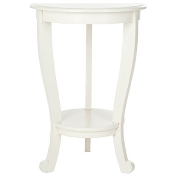 Howell Pedestal Side Table Distressed Cream