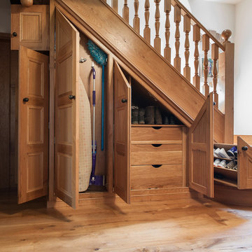 Oak under stairs storage