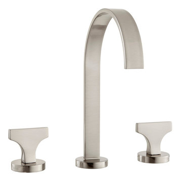 Spring Widespread Faucet Knobs and Drain, Brushed Nickel