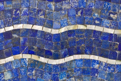 Lapis and Mother of Pearl Wave Mosaic