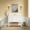 Beverly 42" Bathroom Vanity, White, Quartz