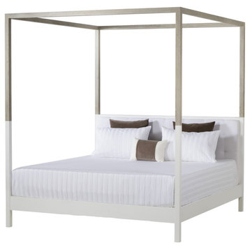 Warm White Poster Queen Size Bed | Andrew Martin Duke