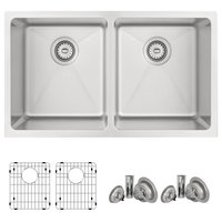 STYLISH 31 inch Double Bowl Undermount Stainless Steel Kitchen Sink