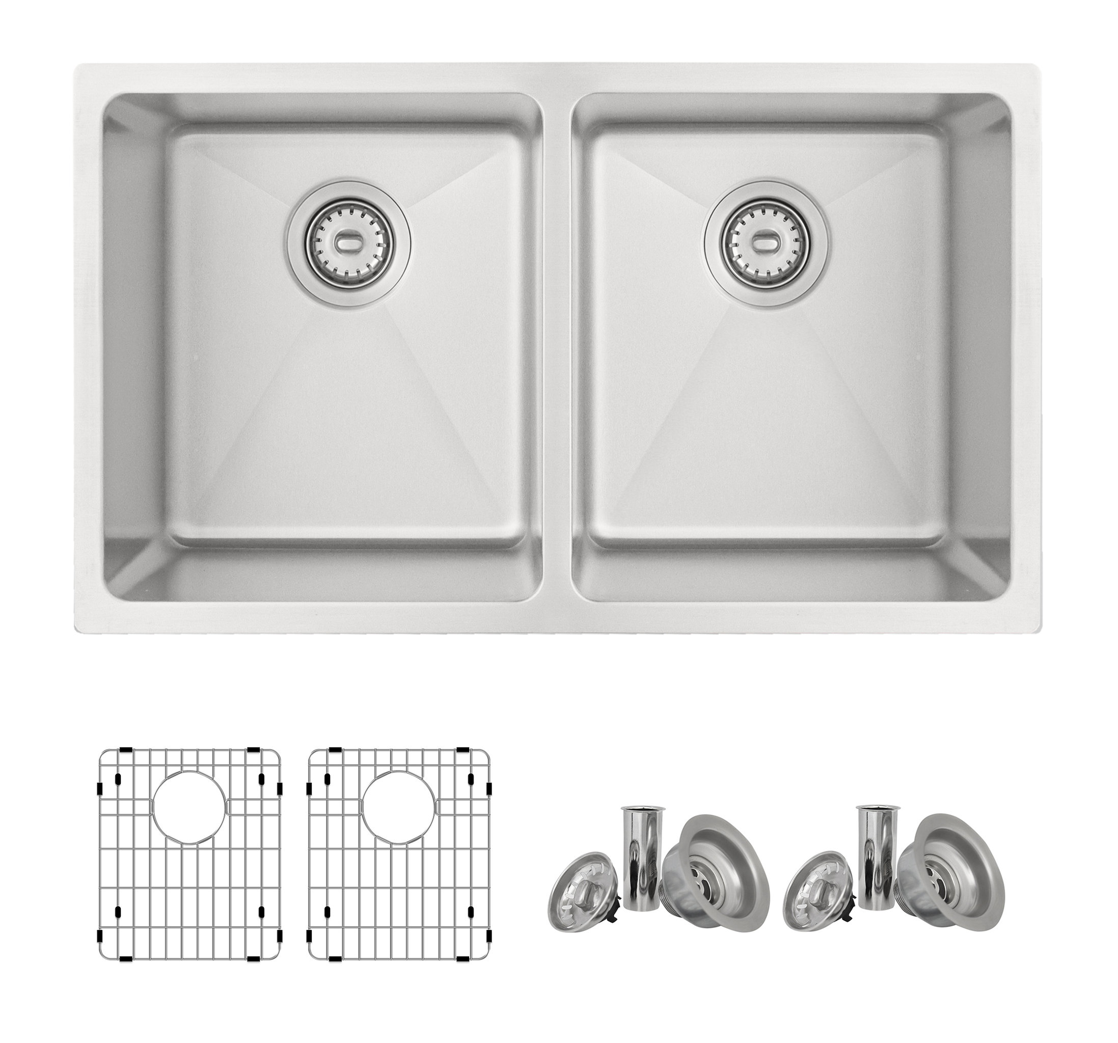 STYLISH 31 inch Double Bowl Undermount Stainless Steel Kitchen Sink