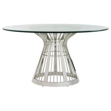 Lexington Ariana Riviera Stainless Center Table With 72" Glass Top