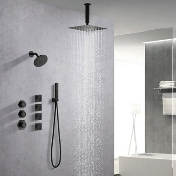 Cascada Bilbao 16" Matte Black Dual Shower Head System
