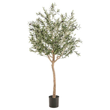 Faux Mediterranean Evergreen Tree Set (2) | Emerald Olive