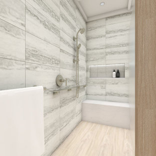 Photo of a medium sized rural galley utility room in Chicago with a submerged sink, beaded cabinets, white cabinets, engineered stone countertops, beige walls, brick flooring, a side by side washer and dryer, pink floors and white worktops.