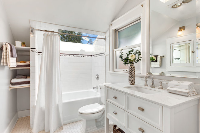 Craftsman Bathroom by Seattle Staged to Sell and Design LLC