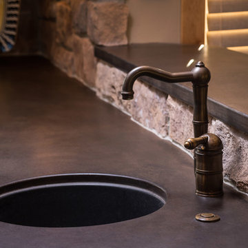 Brasada Ranch home close up of bar sink