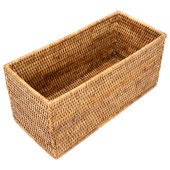 Set Of 2 Bathroom Baskets For Organizing, Decorative Water Hyacinth Small  Wicker Basket Organizer, Toilet Paper Storage Baskets With Wooden Handles  And Natural Fiber Liner