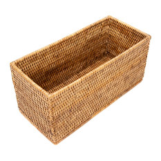 Artifacts Rattan Rectangular Storage Basket, Honey Brown