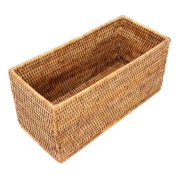 Artifacts Rattan Rectangular Storage Basket, Honey Brown