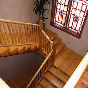 Log stairs