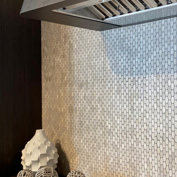 Neutral Interiors - Transitional Kitchen Backsplash With Oval Marble Mosaic Tile