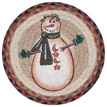 MMoon and Star Snowman Printed Round Trivet 10"x10"