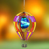 Hot Air Balloon Hanging Wind Spinner with Globe  - Indoor/Outdoor Garden Decor