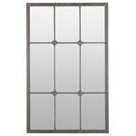Aspire - Kinslee Window Pane Wall Mirror - This window pane wall mirror makes an attractive addition to any space. Featuring a dark metal frame and flower designs that decorate the center of the mirror. Use this mirror to enlarge the feel of your space. You can choose to place two or more next to each other to create a stunning wall feature that your guests are sure to notice and comment on.