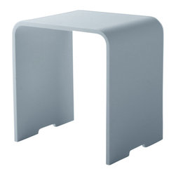 ADM Bathroom Design - ADM Curved Bathroom Stool, White, 16", Matte White - Shower Benches & Seats