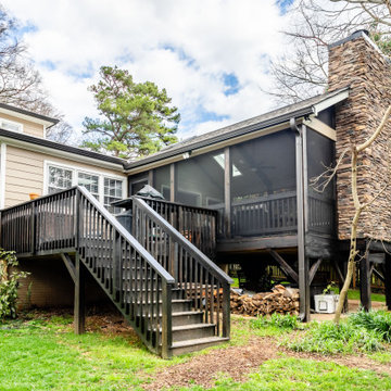 Screened Porch with Masonry Fire Place and Skylights