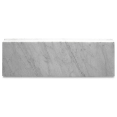 Baseboard Carrera Bianco Trim Tile Carrara Marble Venato Honed 4x12, 1 piece