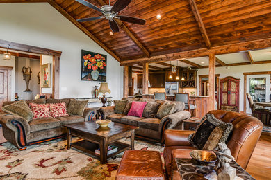 Family room - craftsman family room idea in Charlotte