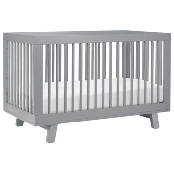 Hudson 3-In-1 Convertible Crib With Toddler Bed Conversion Kit, Gray