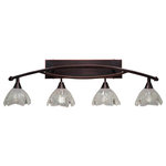 Toltec Lighting - Toltec Lighting 174-BC-755 Bow - Four Light Bath Bar - Shade Included.IS THIS A CHAIN HUNG FIXTURE?: NoWarranty: 1 YearAssembly Required: YesBackplate Length: 20.00* Number of Bulbs: 4*Wattage: 100W* BulbType: Medium* Bulb Included: No