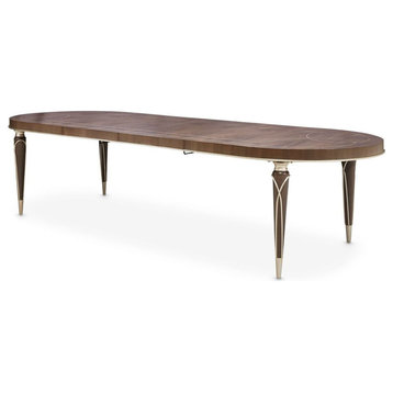 AICO Michael Amini Villa Cherie Oval Dining Table With Leaves