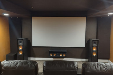 Inspiration for a contemporary home theater remodel in DC Metro