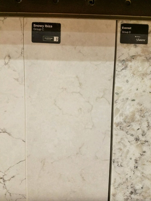 Please Help Me Choose Countertop Color Today Option 1 Snowy Ibiza Quartz I Like A Light Colored Countertop But Does It Go With My Other Kitchen Colors Or Make The Whole E Too Pale
